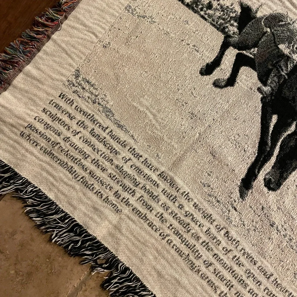 Western Times Cowboys Make Better Lovers Woven Throw Blanket‎ Fringe